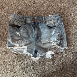 Eunina Distressed Denim Shorts - Blue